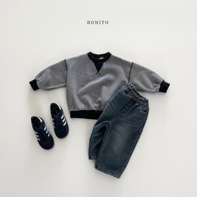 Bonito14｜(75cm-125cm) 條紋滾邊休閒上衣15