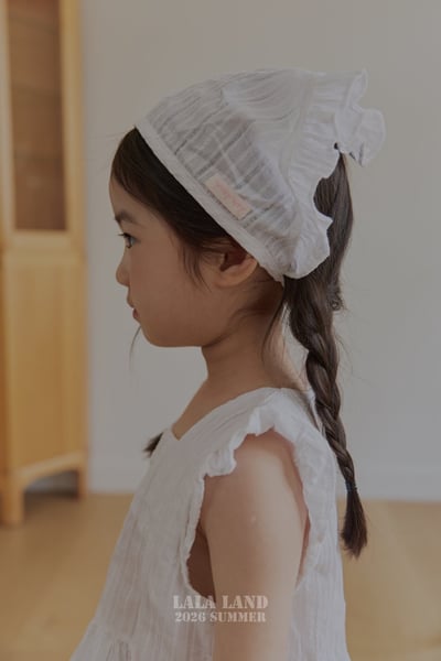 lala land42｜(75-120cm) 2色荷葉滾邊綁帶頭巾4