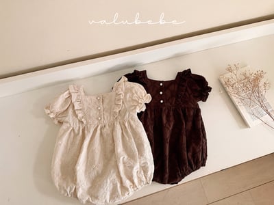 Valubebe38｜(65-80) 蕾絲小花包屁衣3