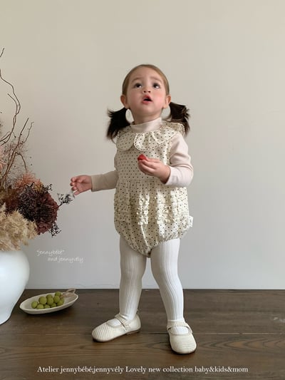 JE594｜(66cm-90cm) 可爱圓點娃娃領包屁衣/高領上衣12