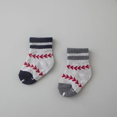 LEMONADE61｜(55cm-85cm) 1色棒球造型襪兩雙組5