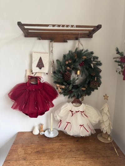 Marron 69｜(3m-18m) 蝴蝶緞帶薄紗蓬蓬裙包屁衣1