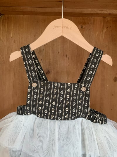 JE613｜(73cm-100cm) 小花薄紗吊帶包屁裙/花邊領上衣25