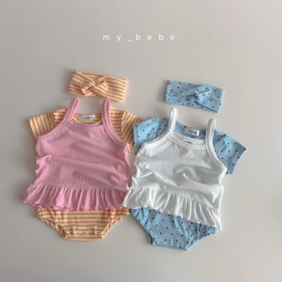 my_bebe17｜(58-72cm) 羅紋包屁衣含髮帶15