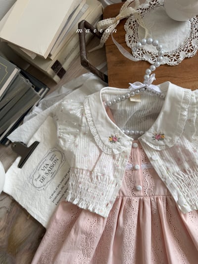 Marron35｜(1y-6y) 復古刺繡鬆緊外套9