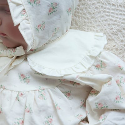 LEMONADE25｜(55cm-85cm) 2色玫瑰碎花包屁衣含帽子23