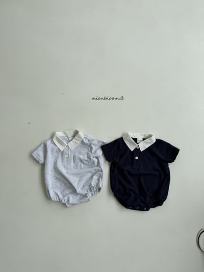 Bloom.b10｜(0m-18m) 有領口袋包屁衣3