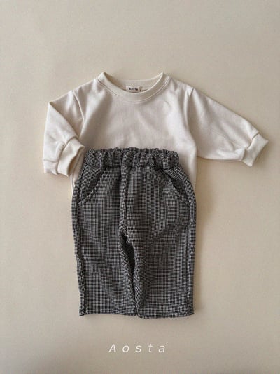 AOSTA38｜(6m-5y) 細格紋直筒長褲20