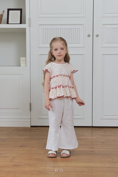 ROA23｜(6m-18m) 2色櫻桃捲邊層次上衣8