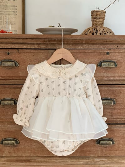 JE609｜(66cm-90cm) 碎花薄紗包屁衣19