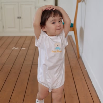 bebe nine08  (6m-24m) 2色小狗印圖包屁衣10