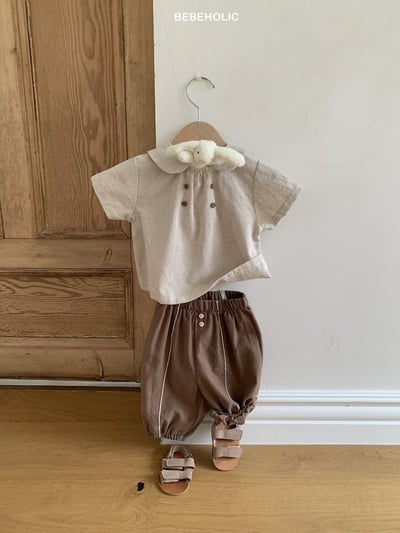 Bebe holic03｜(3m-18m) 簡約亞麻褲7