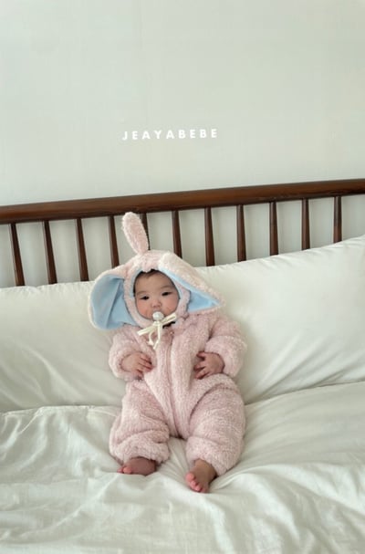 JEAYA01｜(3m-12m) 2色暖暖小飛象刷毛連身衣2
