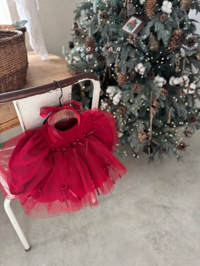 Marron 69｜(3m-18m) 蝴蝶緞帶薄紗蓬蓬裙包屁衣4