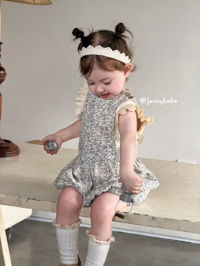 JE719｜(80-110cm) 小碎花連身短褲/荷葉背心12