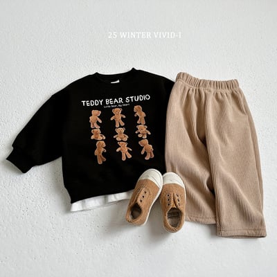 vivid36｜(78cm-125cm) 柔軟燈芯絨刷毛長褲8