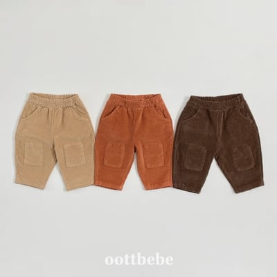 Oottbebe70｜(1y-7y)   燈芯絨補丁造型褲1