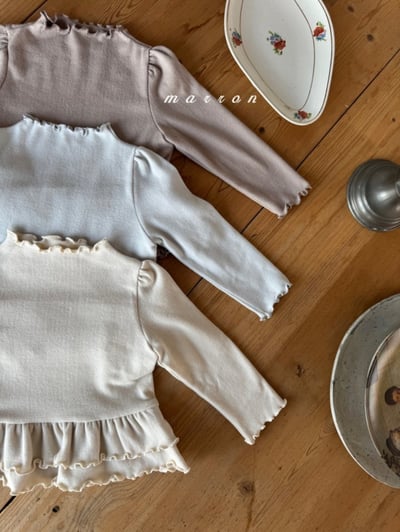 Marron 04｜(1y-6y) 荷葉裙擺捲邊上衣10