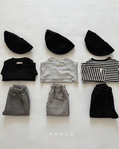 AOSTA38｜(6m-5y) 細格紋直筒長褲16