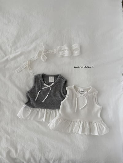 Bloom.b19｜(55cm-118cm) 緞帶蕾絲荷葉背心1