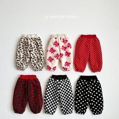 vivid01｜(78cm-125cm) 磨毛印花縮口褲1