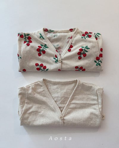 AOSTA22｜(6m-5y) 2款亞麻鈕釦開衫外套4