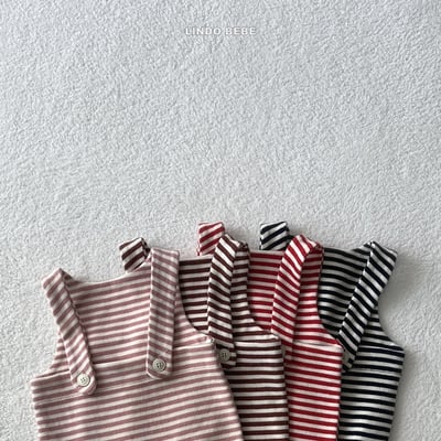 Lindo12｜(3m-18m) 條紋吊帶背心連身衣10