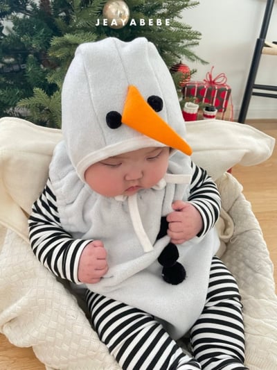 JEAYA02｜(3m-12m) 4色聖誕系列包屁衣含帽子3