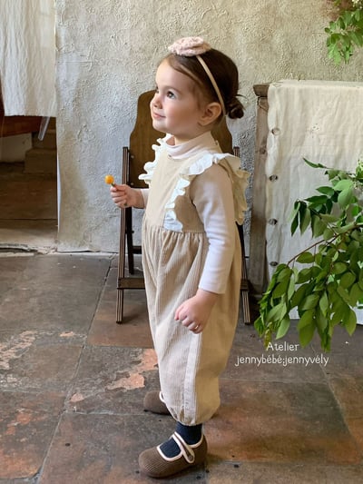 JE591｜(73-100cm) 蕾絲花邊連身褲/素面高領上衣18