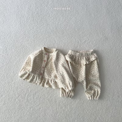 Lindo28｜(3m-18m) 荷葉邊內刷毛開襟外套7