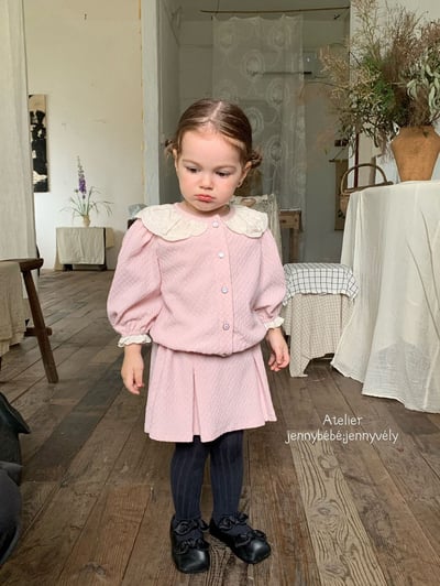 JE551｜(73-100cm) 蕾絲花邊領壓紋套裝16