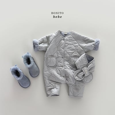 Bonito60｜(3m-18m) 絎縫刷毛連身衣含圍巾8