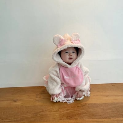 JEAYA06｜(3m-12m) 2色羊羔毛蝴蝶可愛包屁衣5