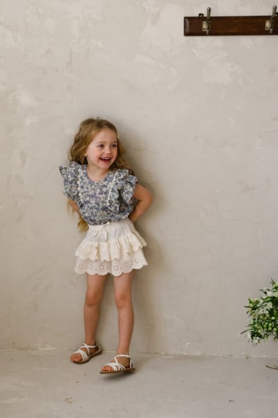 FLO08｜(75-140) 花朵蕾絲襯衫衣13