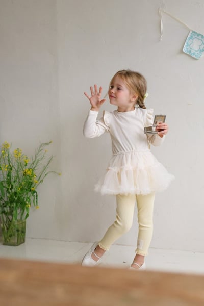 FLO56｜(75-140) 3色薄紗連身洋裝上衣3