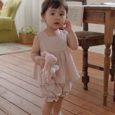 bebe nine17  (6m-24m) 2色氣質波浪無袖套裝9