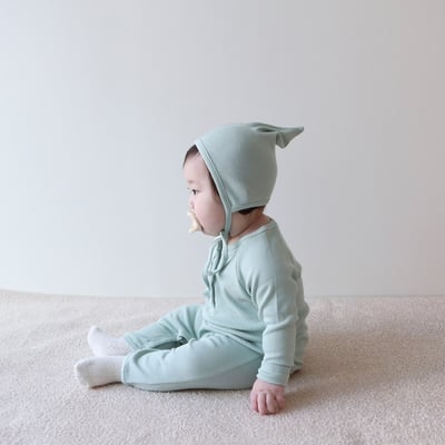 LEMONADE13｜(55cm-85cm) 4色素面排扣連身衣含帽子17