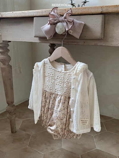 Bebe holic24｜(3m-18m) 拼色無袖連身服6