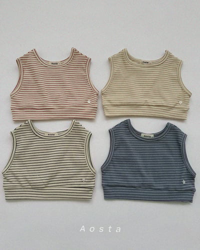 AOSTA39｜(6m-5y) 條紋短版背心1