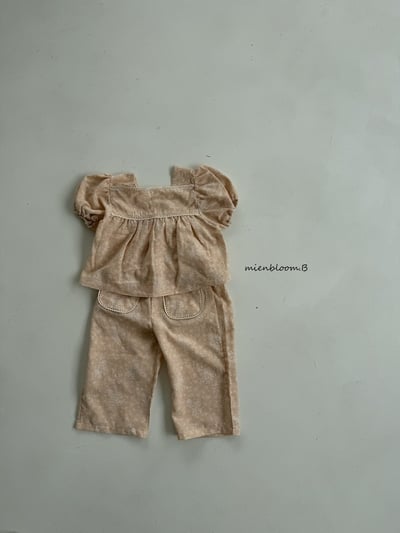 Bloom.b15｜(80-118cm) 亞麻碎花直筒長褲4