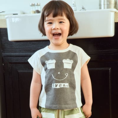 1st blue35｜(~93-118cm) 麵包印花上衣2