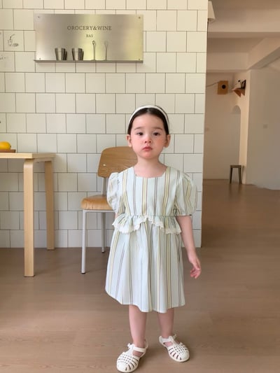 JE24｜(66-120cm) 森林條紋包屁衣/洋裝2