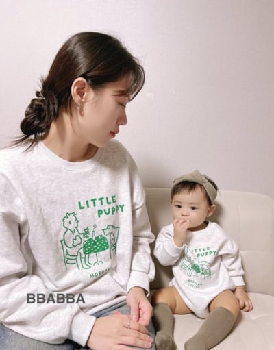 BBABBA06｜(60cm-83cm-mom) 2色韓系印花包屁衣/休閒上衣13