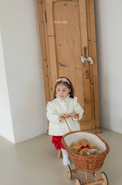 M-KIDS37｜(65-115cm) 2色法式絨面蕾絲洋裝13