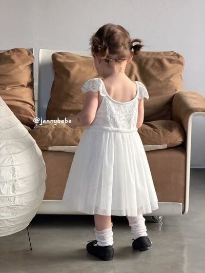 JE729｜(80-110cm) 白天鵝壓紋薄紗洋裝15