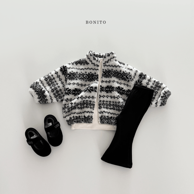 Bonito45｜(75cm-125cm) 雪花刷毛拉鍊外套11
