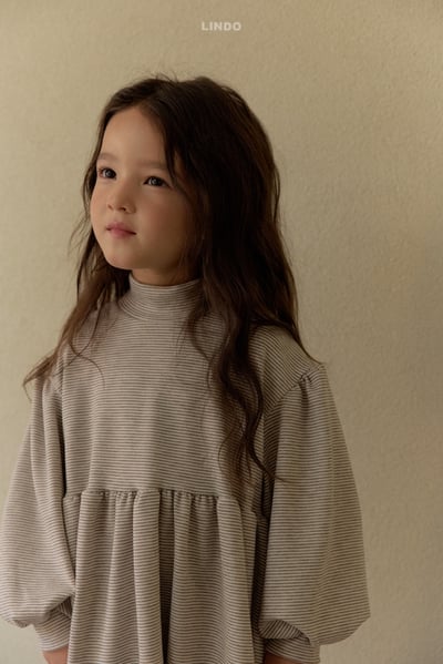 Lindo69｜(80cm-125cm) 高領條紋洋裝17