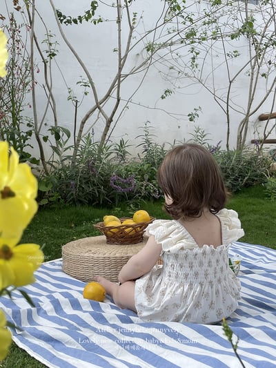 JE20｜(66-120cm) 無袖抓皺碎花包屁衣/洋裝11