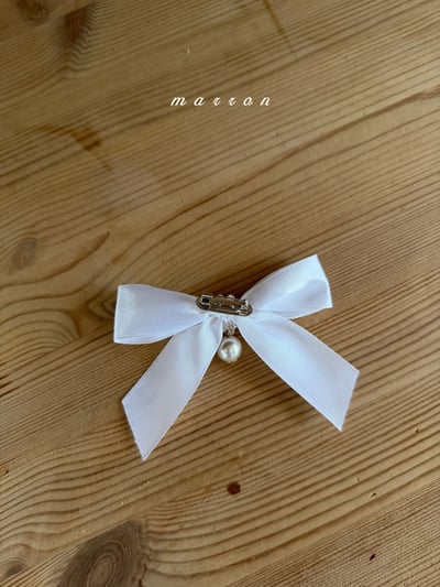 Marron42｜(Free) 緞帶珍珠花胸針3