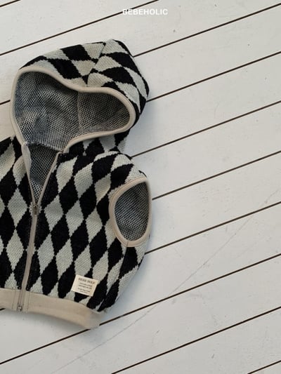Bebe holic21｜(6m-18m) 菱格紋連帽針織背心5
